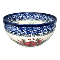 A picture of a Polish Pottery Zaklady Deep 6.25" Bowl (Floral Crescent) | Y1755A-ART237 as shown at PolishPotteryOutlet.com/products/zaklady-6-25-bowl-fields-of-flowers-y1755a-art237