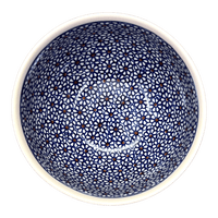 A picture of a Polish Pottery Zaklady Deep 6.25" Bowl (Ditsy Daisies) | Y1755A-D120 as shown at PolishPotteryOutlet.com/products/zaklady-6-25-bowl-daisy-dot-y1755a-d120