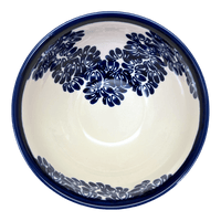 A picture of a Polish Pottery Zaklady Deep 6.25" Bowl (Blue Floral Vines) | Y1755A-D1210A as shown at PolishPotteryOutlet.com/products/zaklady-6-25-bowl-blue-floral-vines-y1755a-d1210a