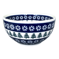 A picture of a Polish Pottery Deep 6.25" Bowl (Floral Pine) | Y1755A-D914 as shown at PolishPotteryOutlet.com/products/zaklady-6-25-bowl-floral-pine-y1755a-d914