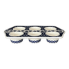 Polish Pottery Zaklady Muffin Pan (Swirling Hearts) | Y1778-D467 at PolishPotteryOutlet.com