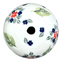 A picture of a Polish Pottery 4.5 " Painted Egg (Mountain Flower) | Y1807O2-A1109A as shown at PolishPotteryOutlet.com/products/4-5-painted-egg-mistletoe-y1807o2-a1109a