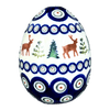 Polish Pottery 4.5 " Painted Egg (Evergreen Moose) | Y1807O2-A992A at PolishPotteryOutlet.com