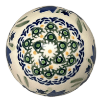 A picture of a Polish Pottery 4.5 " Painted Egg (Blue Tulips) | Y1807O2-ART160 as shown at PolishPotteryOutlet.com/products/4-5-painted-egg-blue-tulips-y1807o2-art160