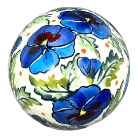 Polish Pottery Zaklady 4.5 " Painted Egg (Pansies in Bloom) | Y1807O2-ART277 Additional Image at PolishPotteryOutlet.com