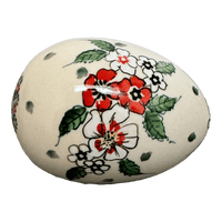 A picture of a Polish Pottery Zaklady 4.5 " Painted Egg (Cosmic Cosmos) | Y1807O2-ART326 as shown at PolishPotteryOutlet.com/products/4-5-painted-egg-cosmic-cosmos-y1807o2-art326