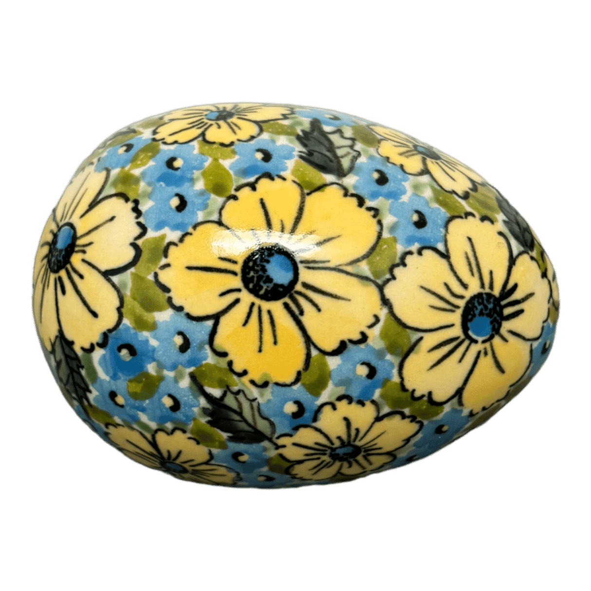 Decorative Egg, Painted, 4.5" in "Sunny Meadow" by Zaklady | Y1807O2-ART332