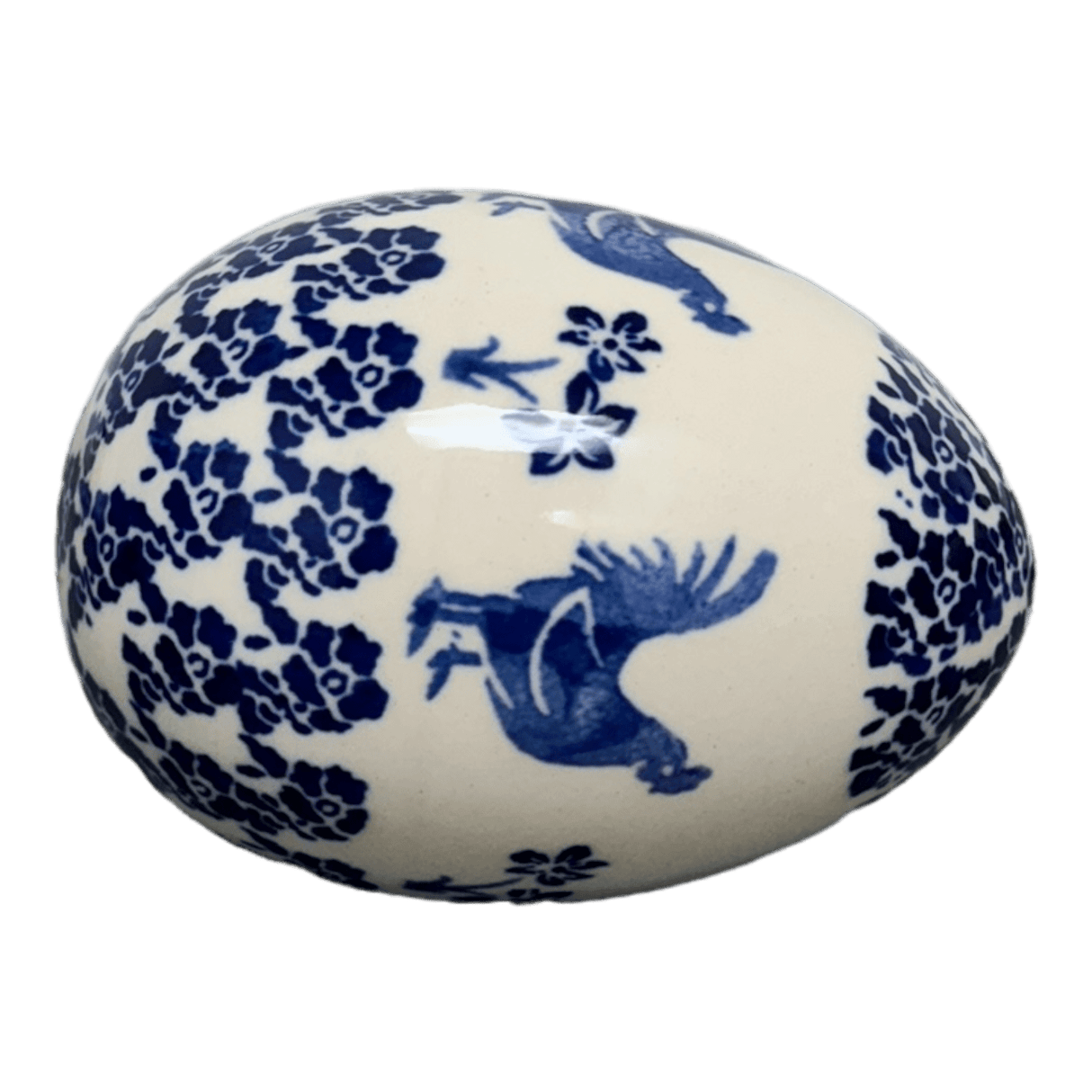 Decorative Egg, Painted, 4.5" in "Rooster Blues" by Zaklady | Y1807O2-D1149