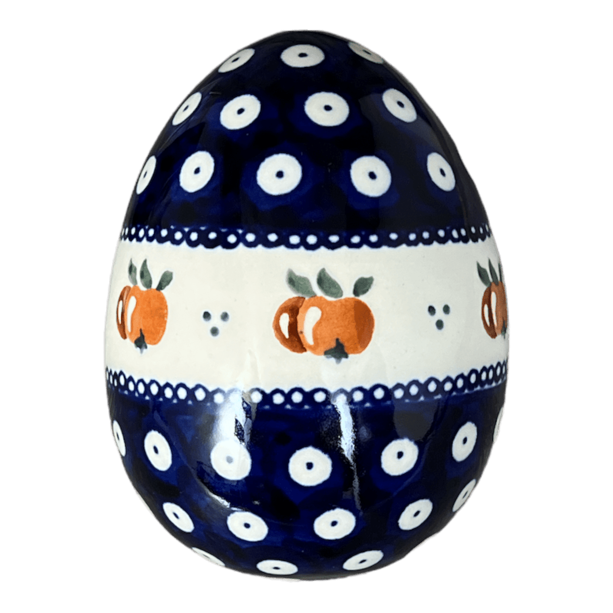 Decorative Egg, Painted, 4.5" in "Persimmon Dot" by Zaklady | Y1807O2-D479