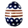 Polish Pottery Zaklady 4.5 " Painted Egg (Stars & Stripes) | Y1807O2-D81 at PolishPotteryOutlet.com