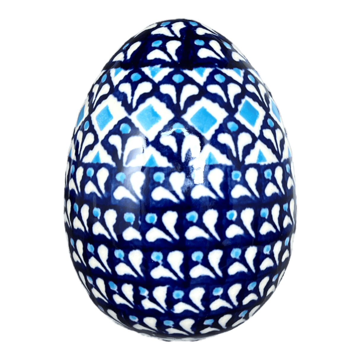 Decorative Egg, Painted, 4.5" in "Mosaic Blues" by Zaklady | Y1807O2-D910