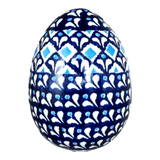 Decorative Egg, Painted, 4.5" in "Mosaic Blues" by Zaklady | Y1807O2-D910