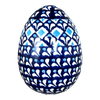 Polish Pottery Zaklady 4.5 " Painted Egg (Mosaic Blues) | Y1807O2-D910 at PolishPotteryOutlet.com