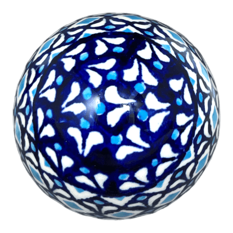 Decorative Egg, Painted, 4.5" in "Mosaic Blues" by Zaklady | Y1807O2-D910