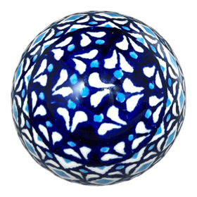 Polish Pottery Zaklady 4.5 " Painted Egg (Mosaic Blues) | Y1807O2-D910 Additional Image at PolishPotteryOutlet.com