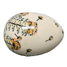 Polish Pottery Zaklady 4.5 " Painted Egg (Dandelions) | Y1807O2-DU201 Additional Image at PolishPotteryOutlet.com