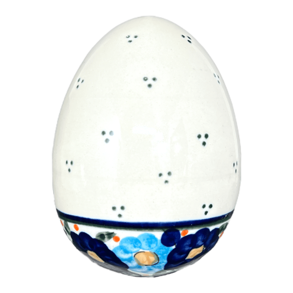 Decorative Egg, Painted, 4.5" in "Garden Party Blues" by Zaklady | Y1807O2-DU50