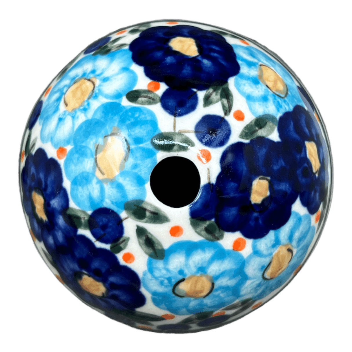 Decorative Egg, Painted, 4.5" in "Garden Party Blues" by Zaklady | Y1807O2-DU50