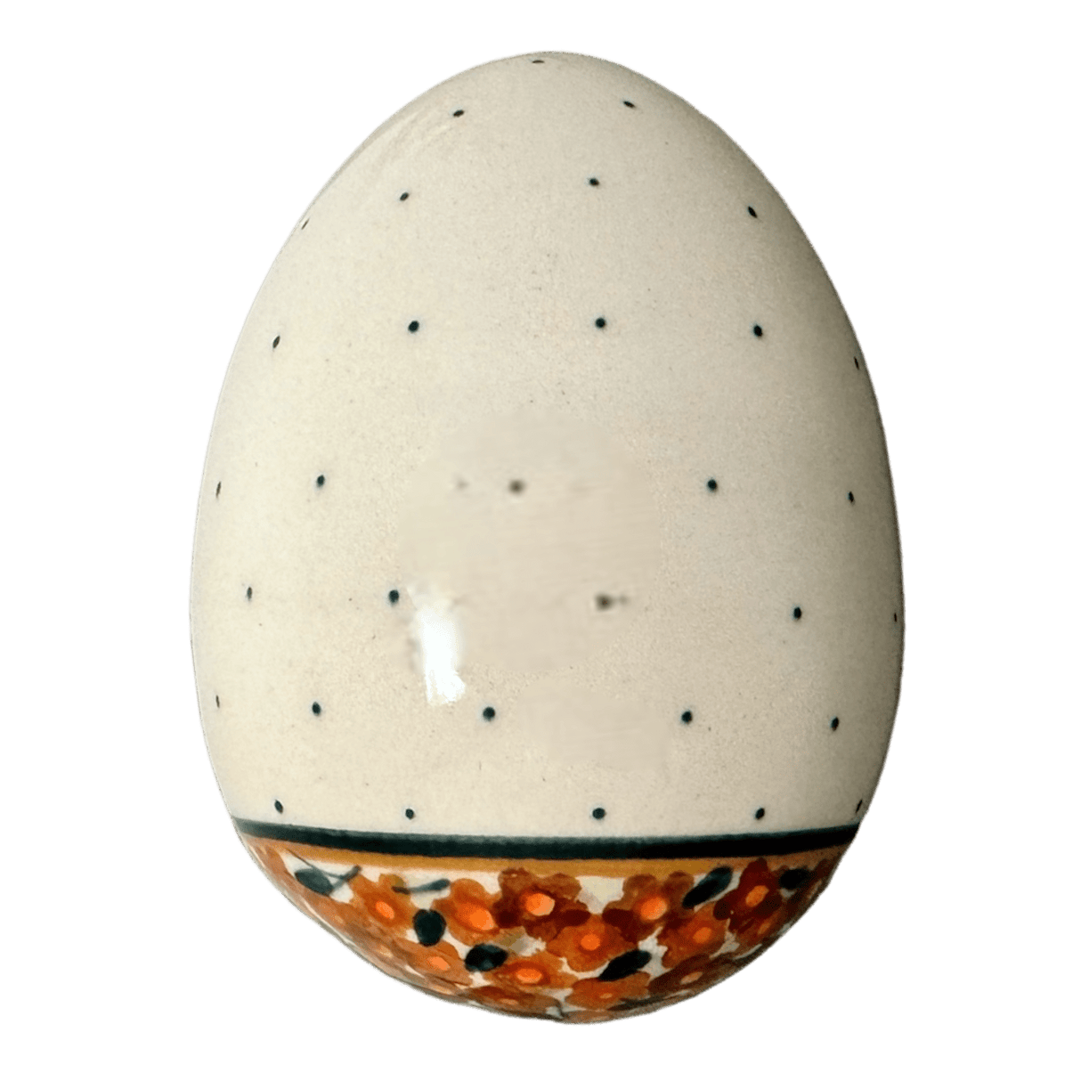 Decorative Egg, Painted, 4.5" in "Orange Wreath" by Zaklady | Y1807O2-DU52