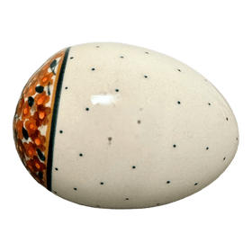 Polish Pottery 4.5 " Painted Egg (Orange Wreath) | Y1807O2-DU52 Additional Image at PolishPotteryOutlet.com