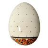 Polish Pottery Zaklady 4.5 " Painted Egg (Orange Wreath) | Y1807O2-DU52 at PolishPotteryOutlet.com