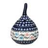 Polish Pottery Zaklady 8.5" Large Garlic Keeper (Climbing Aster) | Y1835-A1145A at PolishPotteryOutlet.com