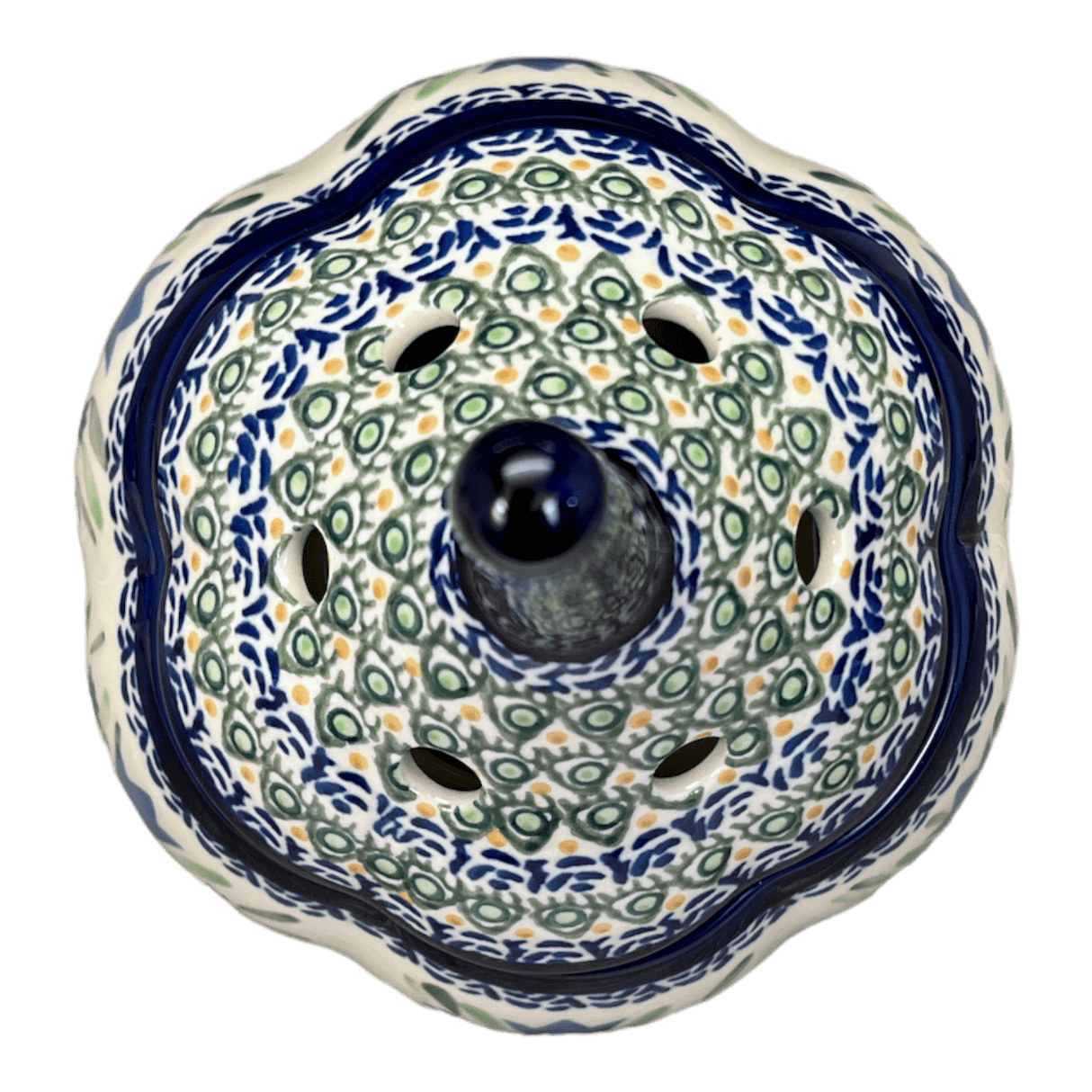 Garlic Keeper, 8.5" Large in "Blue Tulips" by Zaklady | Y1835-ART160