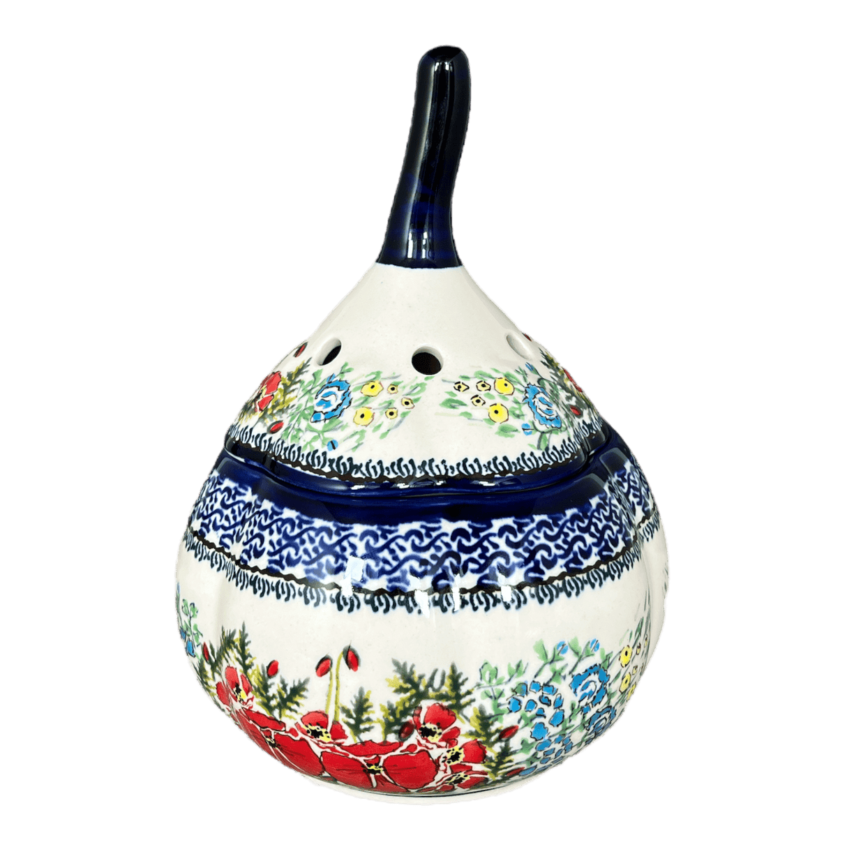 Garlic Keeper, 8.5" Large in "Floral Crescent" by Zaklady | Y1835-ART237