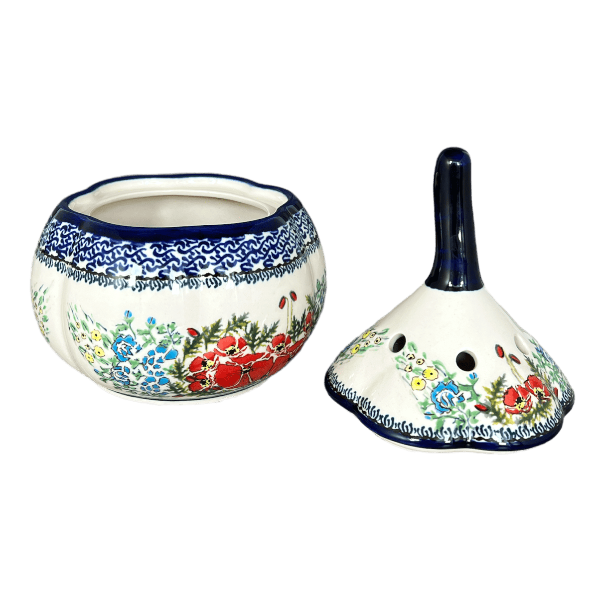 Garlic Keeper, 8.5" Large in "Floral Crescent" by Zaklady | Y1835-ART237