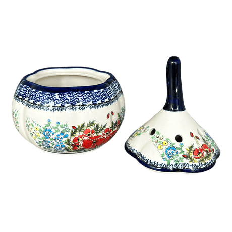 Garlic Keeper, 8.5" Large in "Floral Crescent" by Zaklady | Y1835-ART237