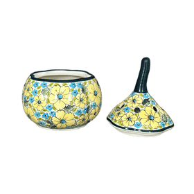 Polish Pottery 8.5" Large Garlic Keeper (Sunny Meadow) | Y1835-ART332 Additional Image at PolishPotteryOutlet.com
