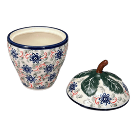 Polish Pottery Zaklady Strawberry Canister (Swirling Flowers) | Y1873-A1197A Additional Image at PolishPotteryOutlet.com