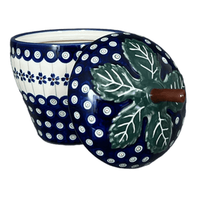 Polish Pottery Zaklady Strawberry Canister (Petite Floral Peacock) | Y1873-A166A Additional Image at PolishPotteryOutlet.com