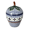 Polish Pottery Zaklady Strawberry Canister (Blue Mosaic Flower) | Y1873-A221A at PolishPotteryOutlet.com