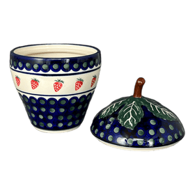 Polish Pottery Strawberry Canister (Strawberry Dot) | Y1873-A310A Additional Image at PolishPotteryOutlet.com