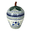 Polish Pottery Strawberry Canister (Blue Tulips) | Y1873-ART160 at PolishPotteryOutlet.com