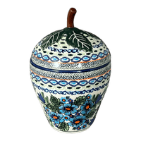 A picture of a Polish Pottery Canister, Strawberry, 8" in "Julie's Garden" by Zaklady | Y1873-ART165 as shown at PolishPotteryOutlet.com/products/strawberry-canister-julies-garden-y1873-art165