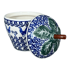 Polish Pottery Zaklady Strawberry Canister (Rooster Blues) | Y1873-D1149 Additional Image at PolishPotteryOutlet.com