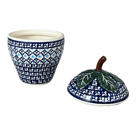 Polish Pottery Strawberry Canister (Mosaic Blues) | Y1873-D910 Additional Image at PolishPotteryOutlet.com