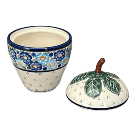 Polish Pottery Strawberry Canister (Garden Party Blues) | Y1873-DU50 Additional Image at PolishPotteryOutlet.com
