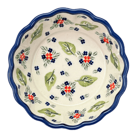 Polish Pottery Zaklady Scalloped 6.25" Bowl (Mountain Flower) | Y1891A-A1109A Additional Image at PolishPotteryOutlet.com