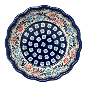 Polish Pottery Bowl, Round, Scalloped, 6.25" in "Climbing Aster" by Zaklady | Y1891A-A1145A Additional Image at PolishPotteryOutlet.com