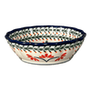 Polish Pottery Bowl, Round, Scalloped, 6.25" in "Scarlet Stitch" by Zaklady | Y1891A-A1158A at PolishPotteryOutlet.com