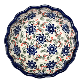 Polish Pottery Zaklady Scalloped 6.25" Bowl (Swirling Flowers) | Y1891A-A1197A Additional Image at PolishPotteryOutlet.com