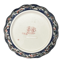 A picture of a Polish Pottery Zaklady Scalloped 6.25" Bowl (Swirling Flowers) | Y1891A-A1197A as shown at PolishPotteryOutlet.com/products/zaklady-scalloped-6-25-bowl-swirling-flowers-y1891a-a1197a