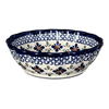 Polish Pottery Zaklady Scalloped 6.25" Bowl (Blue Mosaic Flower) | Y1891A-A221A at PolishPotteryOutlet.com