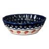 Polish Pottery Bowl, Round, Scalloped, 6.25" in "Strawberry Dot" by Zaklady | Y1891A-A310A at PolishPotteryOutlet.com