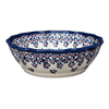 Polish Pottery Zaklady Scalloped 6.25" Bowl (Falling Blue Daisies) | Y1891A-A882A at PolishPotteryOutlet.com