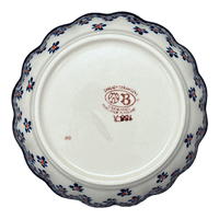 A picture of a Polish Pottery Zaklady Scalloped 6.25" Bowl (Falling Blue Daisies) | Y1891A-A882A as shown at PolishPotteryOutlet.com/products/6-25-scalloped-bowl-falling-blue-daisies-y1891a-a882a