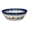 Polish Pottery Zaklady Scalloped 6.25" Bowl (Evergreen Moose) | Y1891A-A992A at PolishPotteryOutlet.com